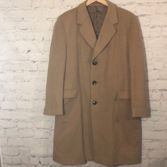 VINTAGE JOHN CHRISTIAN WOOL/CASHMERE TRENCH COAT - Picture 1 of 8